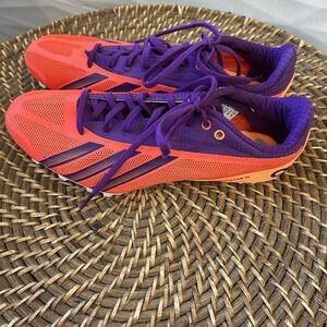 Women's Adidas Sprintstar IV Track Spikes In Purple and Solar Orange. Size 8 US